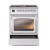 ILVE Nostalgie II Noblesse 30-Inch Natural Gas Dual Fuel Range with Triple Glass Door in Custom RAL with Chrome Trim (UN30NMPRAC)