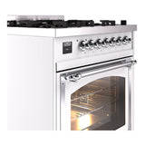 ILVE Nostalgie II Noblesse 30-Inch Propane Gas Dual Fuel Range with Triple Glass Door in Custom RAL with Chrome Trim (UN30NMPRACLP)