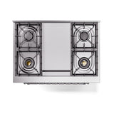 ILVE Nostalgie II Noblesse 36-Inch Natural Gas Dual Fuel Range and Triple Glass Door in Stainless Steel with Chrome Trim (UN36FNMPSSC)