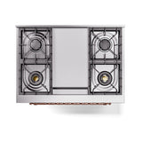 ILVE Nostalgie II Noblesse 36-Inch Propane Gas Dual Fuel Range and Solid Door Oven in Emerald Green with Copper Trim (UN36FQNMPEGPLP)