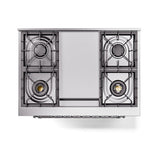 ILVE Nostalgie II Noblesse 36-Inch Natural Gas Dual Fuel Range and Solid Door Oven in Matte Graphite with Chrome Trim (UN36FQNMPMGC)