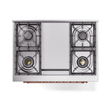 ILVE Nostalgie II Noblesse 36-Inch Propane Gas Dual Fuel Range and Solid Door Oven in Custom RAL with Copper Trim (UN36FQNMPRAPLP)