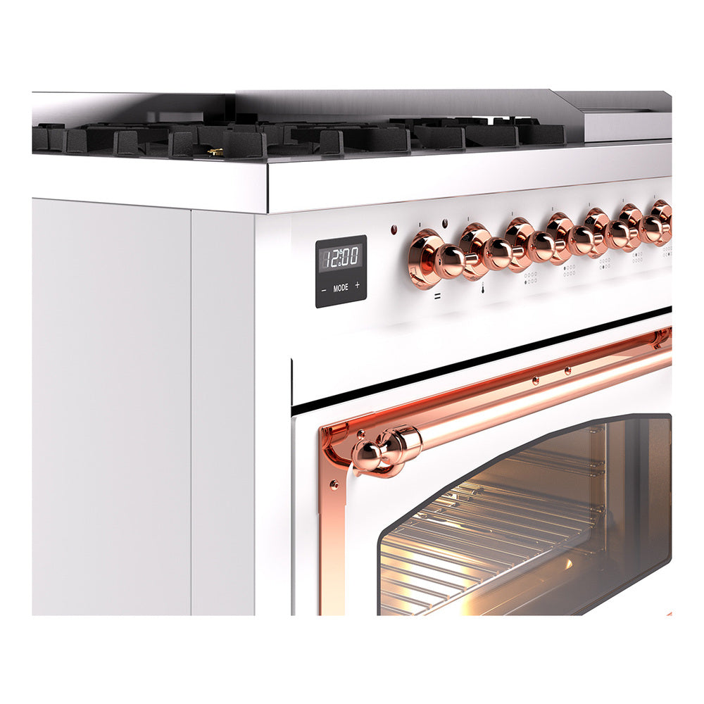 ILVE Nostalgie II Noblesse 48-Inch Dual Fuel Freestanding Range in Custom RAL with Copper Trim (UN48FNMPRAPLP)