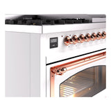 ILVE Nostalgie II Noblesse 48-Inch Dual Fuel Freestanding Range in Custom RAL with Copper Trim (UN48FNMPRAPLP)