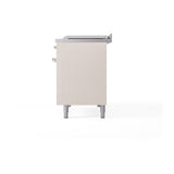 ILVE 48-Inch Nostalgie II Noblesse Propane Gas Dual Fuel Range with 5 Sealed Burners, Griddle, French Top and Solid Door Oven in Antique White with Chrome Trim (UN48FSQNMPAWCLP)