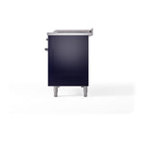 ILVE 48-Inch Nostalgie II Noblesse Natural Gas Dual Fuel Range with 5 Sealed Burners, Griddle, French Top and Solid Door Oven in Midnight Blue with Chrome Trim (UN48FSQNMPMBC)