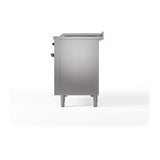 ILVE 48-Inch Nostalgie II Noblesse Propane Gas Dual Fuel Range with 5 Sealed Burners, Griddle, French Top and Solid Door Oven in Stainless Steel with Bronze Trim (UN48FSQNMPSSBLP)