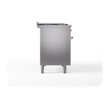 ILVE 48-Inch Nostalgie II Noblesse Propane Gas Dual Fuel Range with 5 Sealed Burners, Griddle, French Top and Solid Door Oven in Stainless Steel with Copper Trim (UN48FSQNMPSSPLP)