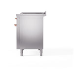 ILVE 48-Inch Nostalgie II Noblesse Propane Gas Dual Fuel Range with 5 Sealed Burners, Griddle, French Top and Solid Door Oven in Stainless Steel with Copper Trim (UN48FSQNMPSSPLP)