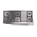 ILVE 60-Inch Nostalgie II Noblesse Propane Gas Dual Fuel Range with 9 Sealed Burners, Griddle, Triple Glass Door Oven in Glossy Black with Copper Trim (UN60FNMPBKPLP)