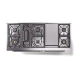ILVE 60-Inch Nostalgie II Noblesse Propane Gas Dual Fuel Range with 9 Sealed Burners, Griddle, Triple Glass Door Oven in Midnight Blue with Bronze Trim (UN60FNMPMBBLP)