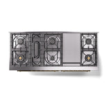 ILVE 60-Inch Nostalgie II Noblesse Natural Gas Dual Fuel Range   in Midnight Blue with Brass Trim (UN60FNMPMBG)