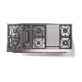 ILVE 60-Inch Nostalgie II Noblesse Propane Gas Dual Fuel Range with 9 Sealed Burners, Griddle, Triple Glass Door Oven in Midnight Blue with Copper Trim (UN60FNMPMBPLP)