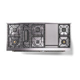 ILVE 60-Inch Nostalgie II Noblesse Propane Gas Dual Fuel Range with 9 Sealed Burners, Griddle, Triple Glass Door Oven in Matte Graphite with Bronze Trim (UN60FNMPMGBLP)