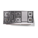 ILVE 60-Inch Nostalgie II Noblesse Propane Gas Dual Fuel Range with 9 Sealed Burners, Griddle, Triple Glass Door Oven in Matte Graphite with Copper Trim (UN60FNMPMGPLP)