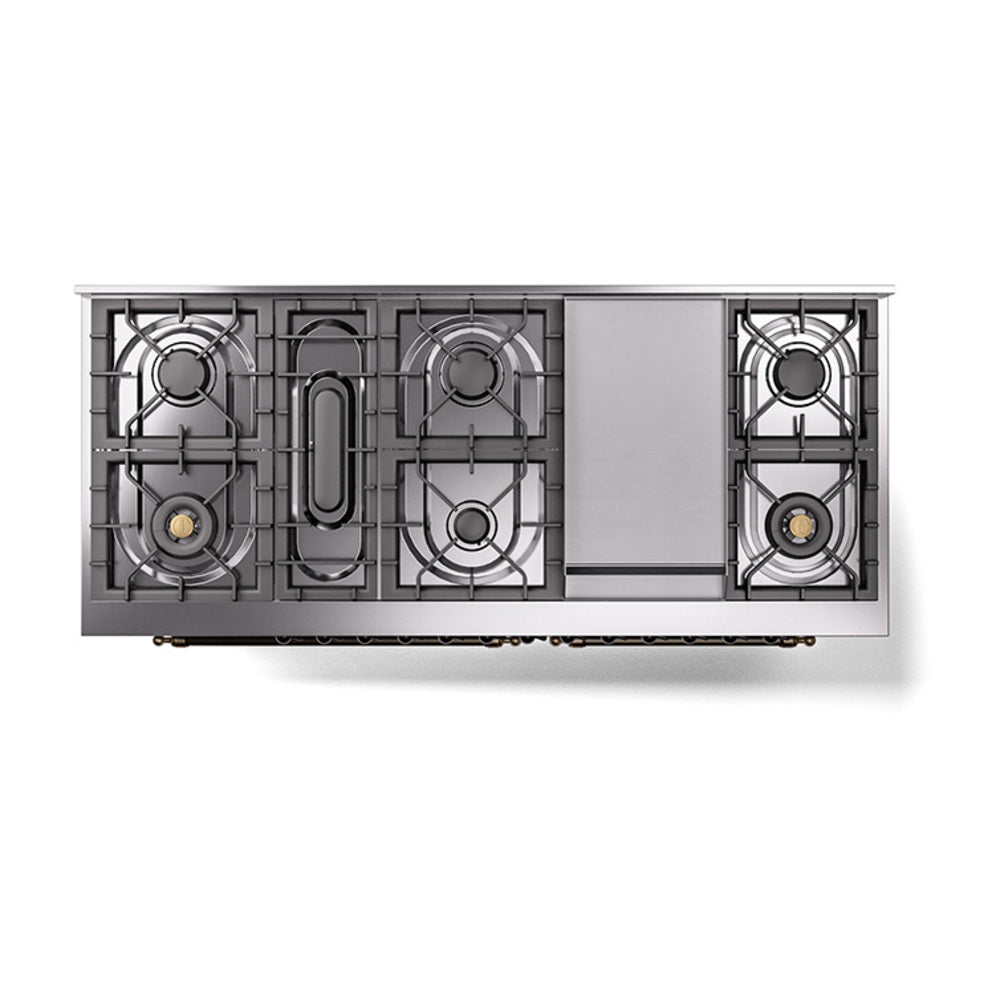 ILVE 60-Inch Nostalgie II Noblesse Natural Gas Dual Fuel Range   in Custom RAL with Bronze Trim (UN60FNMPRAB)