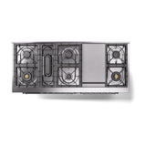 ILVE 60-Inch Nostalgie II Noblesse Natural Gas Dual Fuel Range with 9 Sealed Burners, Griddle, and Solid Door Oven in Midnight Blue with Chrome Trim  (UN60FQNMPMBC)