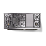 ILVE 60-Inch Nostalgie II Noblesse Natural Gas Dual Fuel Range with 9 Sealed Burners, Griddle, and Solid Door Oven in Matte Graphite with Bronze Trim (UN60FQNMPMGB)