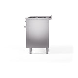 ILVE 60-Inch Nostalgie II Noblesse Propane Gas Dual Fuel Range with 9 Sealed Burners, Griddle, and Solid Door Oven in Stainless Steel with Chrome Trim (UN60FQNMPSSCLP)