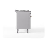 ILVE 60-Inch Nostalgie II Noblesse Propane Gas Dual Fuel Range with 9 Sealed Burners, Griddle, and Solid Door Oven in White with Bronze Trim (UN60FQNMPWHBLP)