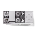 ILVE 60-Inch Nostalgie II Noblesse Propane Gas Dual Fuel Range with 7 Sealed Burners, Gridlde, French Top, and Solid Door Oven in Glossy Black with Bronze Trim (UN60FSQNMPBKBLP)