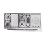 ILVE 60-Inch Nostalgie II Noblesse Propane Gas Dual Fuel Range with 7 Sealed Burners, Gridlde, French Top, and Solid Door Oven in RAL with Chrome Trim (UN60FSQNMPRACLP)
