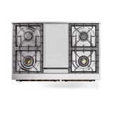 ILVE 40-Inch Nostalgie II Noblesse Propane Gas Dual Fuel Range with Triple Glass Door Oven in Custom RAL with Bronze Trim (UND40FNMPRABLP)