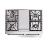 ILVE 40-Inch Nostalgie II Noblesse Propane Gas Dual Fuel Range with Solid Door Oven in Glossy Black with Bronze Trim (UND40FQNMPBKBLP)