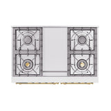 ILVE 40-Inch Nostalgie II Noblesse Propane Gas Dual Fuel Range with Solid Door Oven in Midnight Blue with Brass Trim (UND40FQNMPMBGLP)