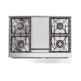 ILVE 40-Inch Nostalgie II Noblesse Propane Gas Dual Fuel Range with Solid Door Oven in White with Chrome Trim (UND40FQNMPWHCLP)