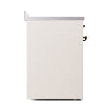 ILVE 30-Inch Nostalgie II Noblesse Induction Range with Solid Door Oven in Antique White with Bronze Trim (UNI304QNMPAWB)
