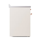 ILVE 30-Inch Nostalgie II Noblesse Induction Range with Solid Door Oven in Antique White with Copper Trim (UNI304QNMPAWP)