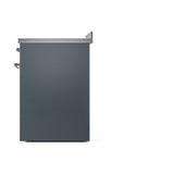 ILVE 30-Inch Nostalgie II Noblesse Induction Range with Solid Door Oven in Blue Grey with Chrome Trim (UNI304QNMPBGC)