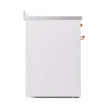 ILVE 30-Inch Nostalgie II Noblesse Induction Range with Solid Door Oven in White with Copper Trim (UNI304QNMPWHP)