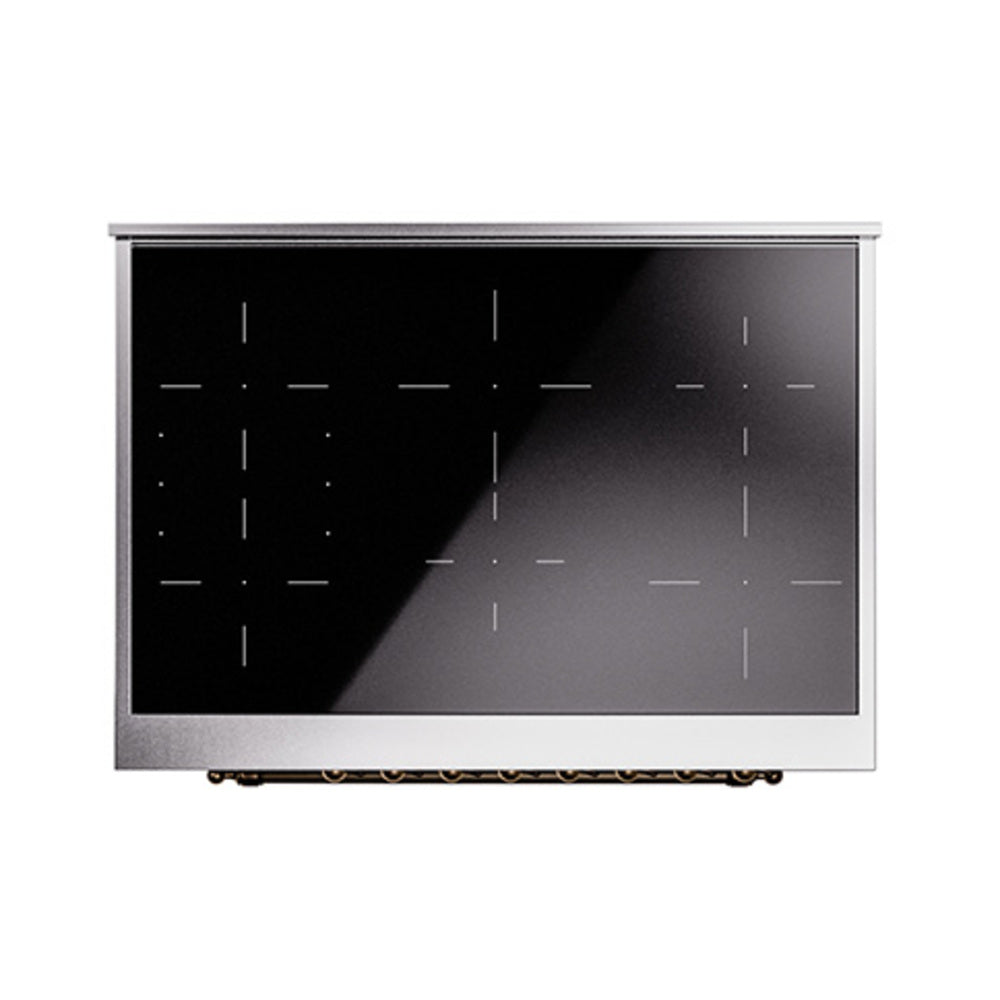 ILVE Nostalgie II Noblesse 36-Inch Induction Range with Triple Glass Door in Blue Grey with Bronze Trim (UNI366NMPBGB)