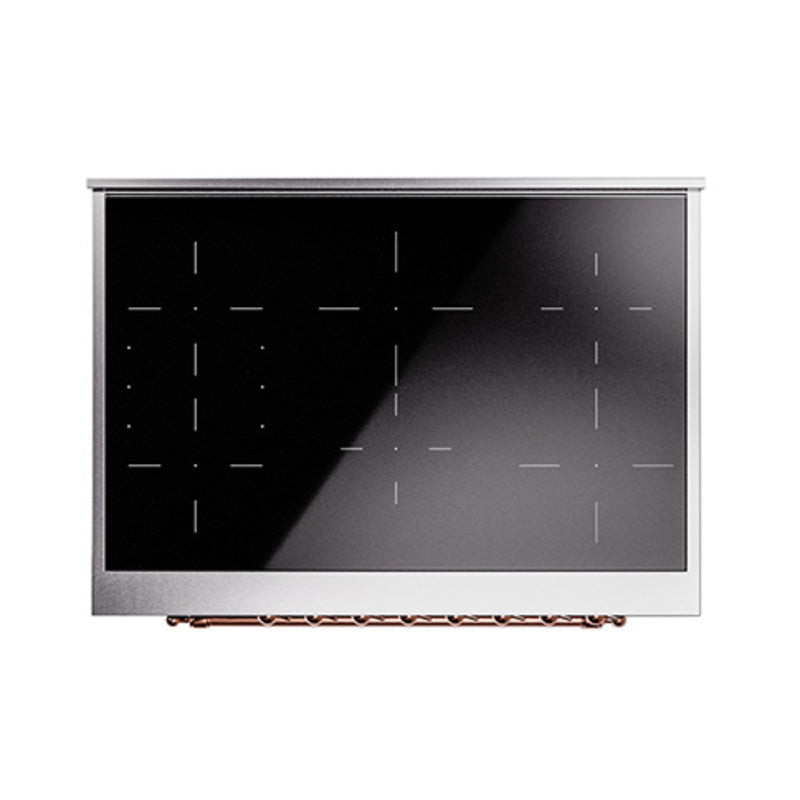 ILVE Nostalgie II Noblesse 36-Inch Induction Range with Triple Glass Door in Emerald Green with Copper Trim (UNI366NMPEGP)