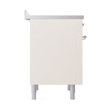 ILVE Nostalgie II Noblesse 36-Inch Induction Range with Solid Door in Antique White with Chrome Trim (UNI366QNMPAWC)