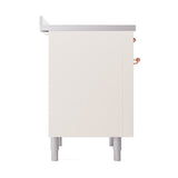 ILVE Nostalgie II Noblesse 36-Inch Induction Range with Solid Door in Antique White with Copper Trim (UNI366QNMPAWP)