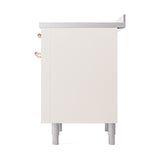 ILVE Nostalgie II Noblesse 36-Inch Induction Range with Solid Door in Antique White with Copper Trim (UNI366QNMPAWP)