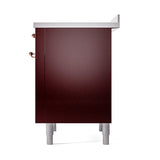 ILVE Nostalgie II Noblesse 36-Inch Induction Range with Solid Door in Burgundy with Copper Trim (UNI366QNMPBUP)