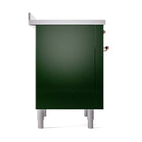 ILVE Nostalgie II Noblesse 36-Inch Induction Range with Solid Door in Emerald Green with Copper Trim (UNI366QNMPEGP)