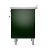 ILVE Nostalgie II Noblesse 36-Inch Induction Range with Solid Door in Emerald Green with Copper Trim (UNI366QNMPEGP)