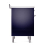 ILVE Nostalgie II Noblesse 36-Inch Induction Range with Solid Door in Midnight Blue with Chrome Trim (UNI366QNMPMBC)