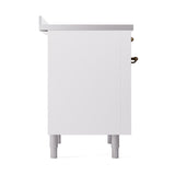 ILVE Nostalgie II Noblesse 36-Inch Induction Range with Solid Door in White with Bronze Trim (UNI366QNMPWHB)
