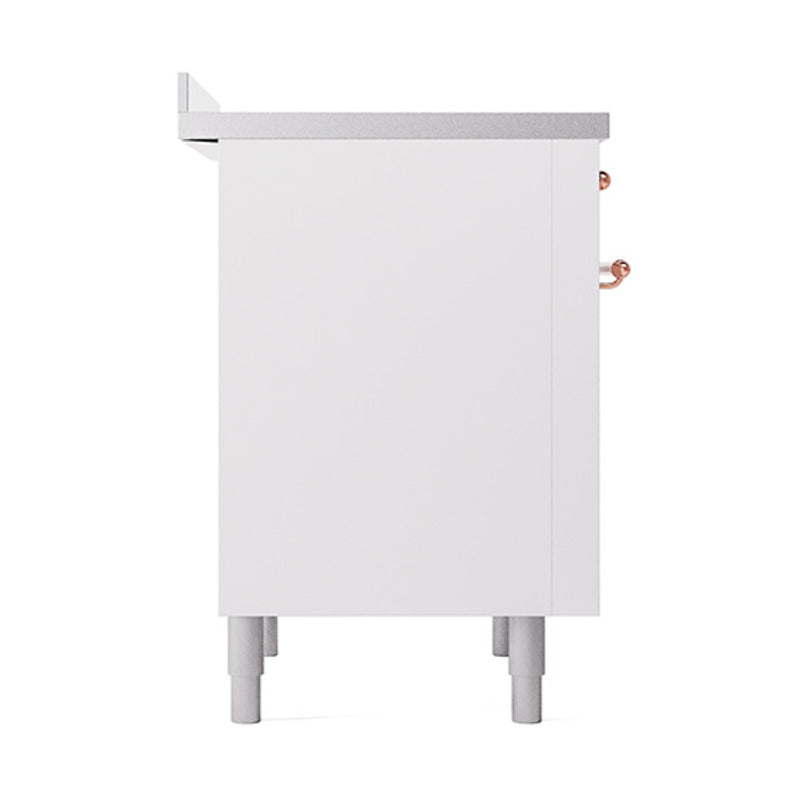 ILVE Nostalgie II Noblesse 36-Inch Induction Range with Solid Door in White with Copper Trim (UNI366QNMPWHP)