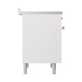 ILVE Nostalgie II Noblesse 36-Inch Induction Range with Solid Door in White with Copper Trim (UNI366QNMPWHP)