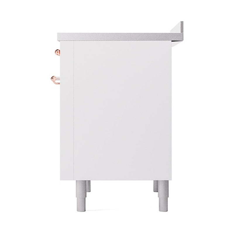 ILVE Nostalgie II Noblesse 36-Inch Induction Range with Solid Door in White with Copper Trim (UNI366QNMPWHP)