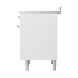 ILVE Nostalgie II Noblesse 36-Inch Induction Range with Solid Door in White with Copper Trim (UNI366QNMPWHP)