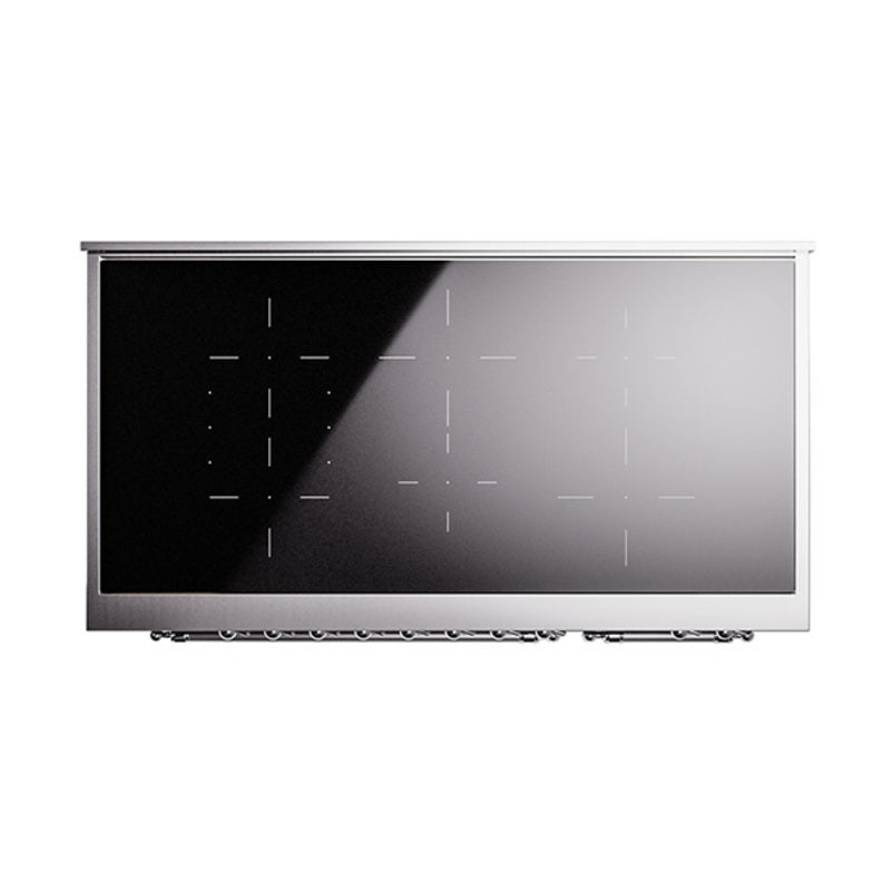 ILVE Nostalgie II Noblesse 48-Inch Induction Range with Triple Glass Door in Burgundy with Chrome Trim (UNI486NMPBUC)