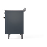 ILVE Nostalgie II Noblesse 48-Inch Induction Range with Solid Door Oven in Blue Grey with Bronze Trim (UNI486QNMPBGB)